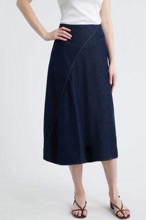 Rag & Bone Lisbon Denim Midi Skirt in Ocean Rinse at Nordstrom, Size 00