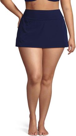 Lands End Pinchless Mini Swim Skort in Deep Sea Navy at Nordstrom, Size 20W