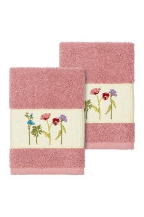Linum Home Textiles Serenity Embellished Washcloth - Set of 2 - Tea Rose at Nordstrom Rack