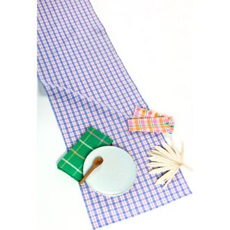 Archive New York Handwoven Colorful Plaid Cotton Table Runner in Blue at Nordstrom, Size X-Large