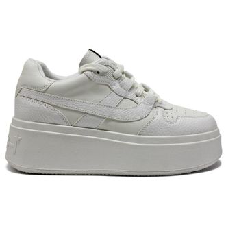 Ash Match Leather Womens Low Top Trainers - White White - Size:UK 3