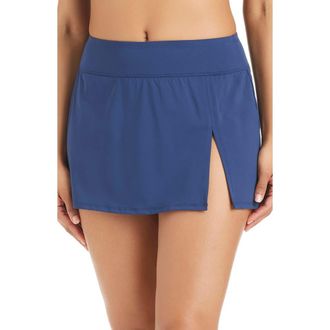 Bleu Rod Beattie Ring Me Up High Waist Skirted Bikini Bottoms in Midnight at Nordstrom, Size 12
