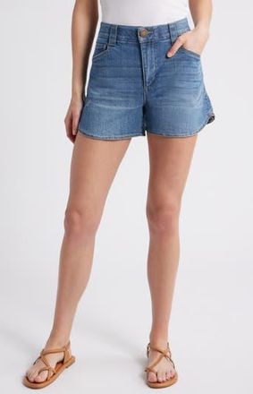 Wit & Wisdom Skyrise Dolphin Hem Denim Shorts in Mid Blue Artisanal at Nordstrom Rack, Size 12