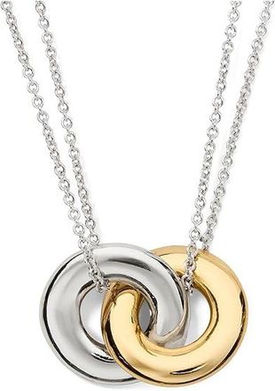 Kate Spade New York Interlock Mini Pendant Womens Necklace Silver Gold, Brass