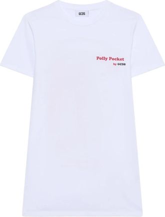 GCDS Polly Pocket Tee Jurk - Dames - Korte kleedjes - Wit - S - Katoen - Kleedjes