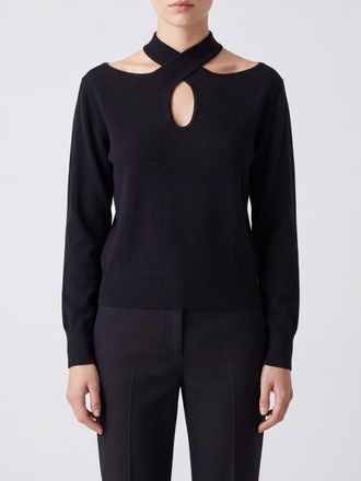 Federica Tosi Maglia slim fit in lana e cashmere con scollo incrociato cut-out