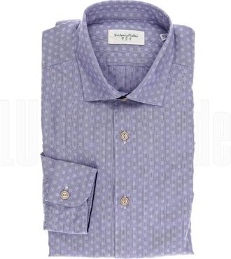 Tintoria Mattei Camicia - Heren - Casual Overhemden - Blauw - L - Katoen - Overhemden