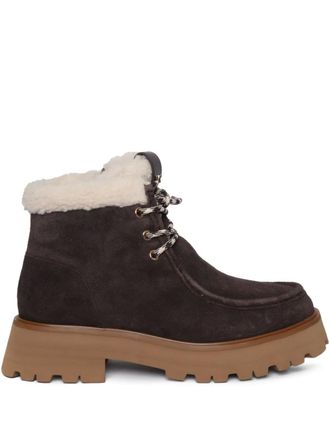 Michael Kors 44mm shearling lace-up boots - Brown