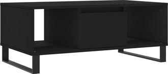 vidaXL Mesa De Centro Madera Contrachapada Negro 90x50x36,5 Cm Vidaxl