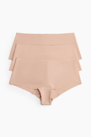H&M 3er-Pack Shortie-Slips aus Mikrofaser - Beige