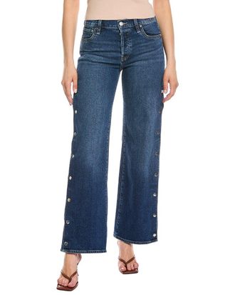 Hudson Rosie Side Snaps Deep Ray Wide Leg Jean