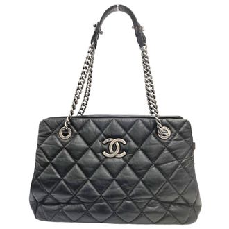 Chanel Black Leather Tote Bag (Pre-Owned)