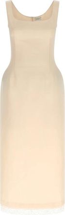 Magda Butrym Kleedjes, Dames, Beige, S, Katoen, 19 Midi Jurk