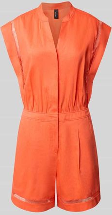 Marc Cain Jumpsuit aus Leinen-Mix mit Loch-Stickerei in Koralle, Gr&ouml;&szlig;e 34