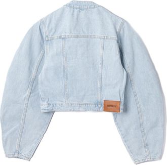 Rotate Round Sleeve Denim Jacket - Blue