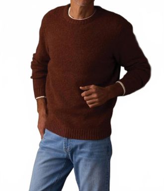 The Normal Brand Homebound Crewneck Sweater In Spiced Brandy