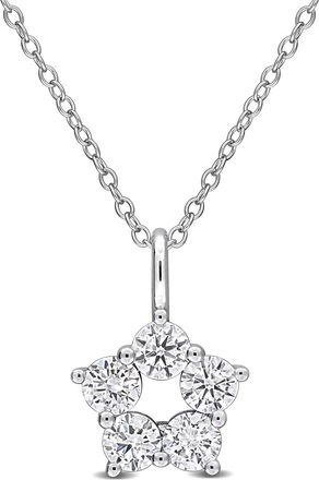 Mimi & Max Created Forever 1ct TW Lab-Grown Diamond Open Star Necklace Sterling Silver