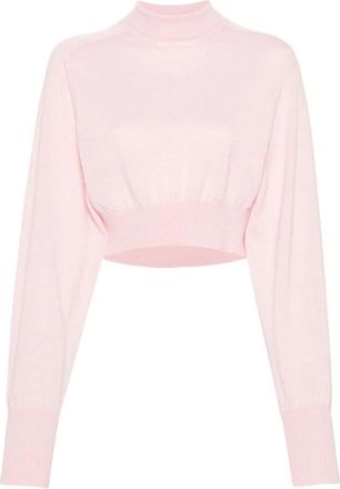 Sportmax Ululato Sweater - Dames - Ronde hals truien - Roze - S - Wol - Truien & Vesten