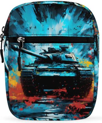 Generic Retro Splash Art Tank Crossbody Bag Adjustable Satchel Cute Shoulder Bag Lightweight Sling Bags