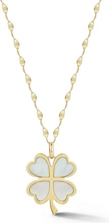 Ember Fine Jewelry 14K Gold Mother of Pearl Clover Necklace