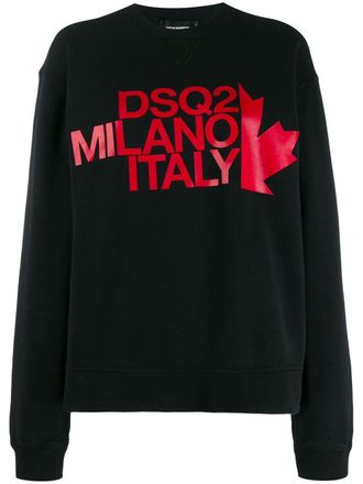 Dsquared2 Sweater met tekst - Zwart