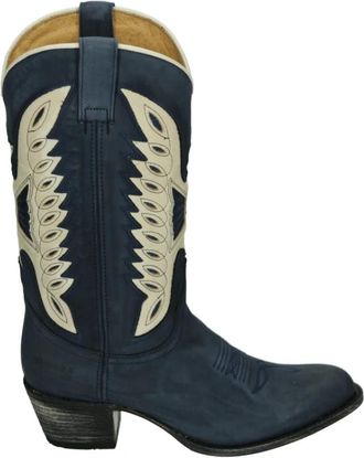 Sendra Western Blauw Nubuck Leren Laarzen - Dames - Cowboylaarzen - Blauw - 37 EU - Schoenen