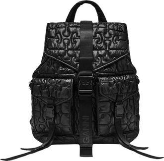 Ganni Dames Quilted Re-Tech Backpack - Dames - Rugzakken - Zwart - ONE Size - Tassen