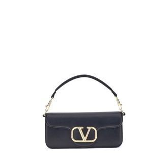 Valentino Garavani Black Calf Leather Bos Taurus Shoulder Womens Bag