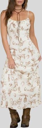 Blu Pepper Western Print Maxi Slipdress in Brown at Nordstrom Rack, Size Medium