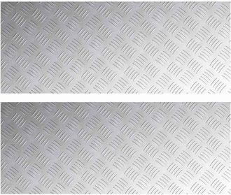 vidaXL Checker Plates 2 pcs Silver 100 x 40 cm Aluminium Vidaxl