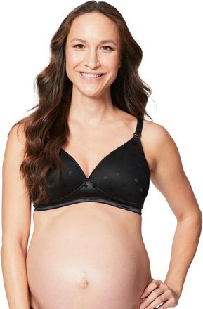 Cake Maternity Mousse Nursing Bra Womens Black Non-Wire Padded Plunge JZZ123