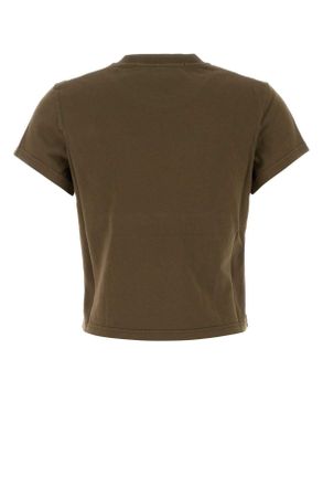 Alexander Wang Logo-Print Cotton T-Shirt - Olive
