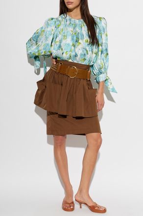 Chlo&eacute; Skirt With Pockets, Womens, Brown