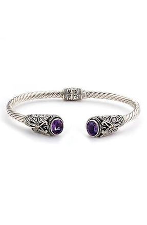 Samuel B. 18K Gold & Sterling Silver Butterfly Bangle in Purple at Nordstrom Rack