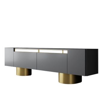 Asir Group LLC Mueble Tv, Mesa Tv, Mueble Bajo. Stand Antracita Gold