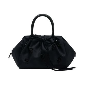 Simone Rocha Gathered Top Handle Bag - Dames - Handtassen - Zwart - ONE Size - Leer - Tassen
