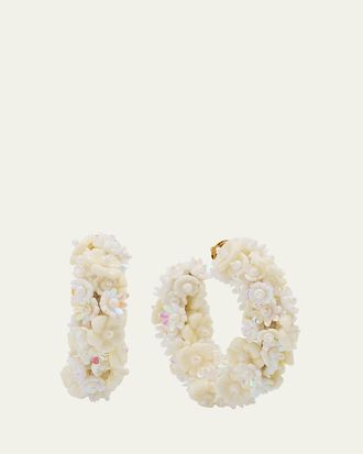 Oscar De La Renta Baby Flower Hoop Earrings