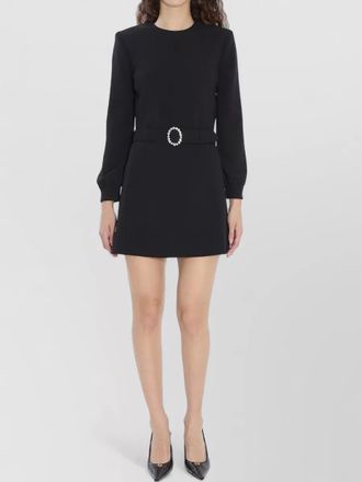 Saint Laurent mini dress sabl&eacute; neckline open back