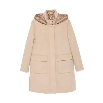 Mabrun Bianca Dubbelgevoerde Jas - Dames - Mantels - Beige - Maat: 2XL Zijde