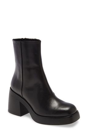 Vagabond Brooke Platform Bootie in Black Leather at Nordstrom, Size 7Us
