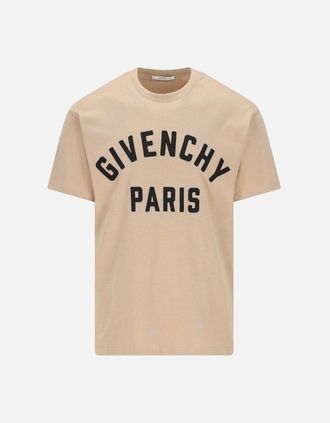 Givenchy Mens EMBROIDERED LOGO T SHIRT - Cream - Size: 40