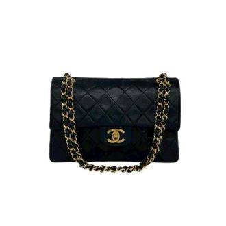 Chanel Pre-owned Matelasse Lambskin Double Flap Shoulder Bag - Dames - Pre-owned - Zwart - Maat: ONE Size Leer
