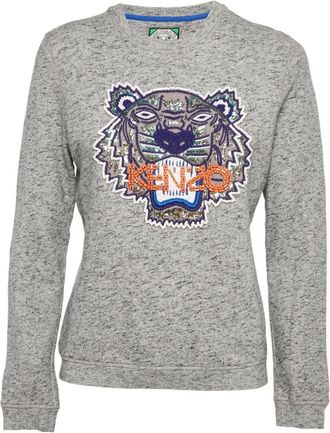 Kenzo Katoenen sweater met tijgerpatroon - Grijs