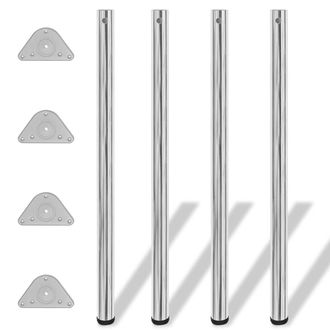 vidaXL Vidaxl - 4 Patas De Mesa Ajustables En Alturas 1100 Mm Color Cromo
