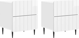 vidaXL Armario De Noche 2 Uds. Brillante 43 X 34,5 X 49,5 Cm Vidaxl