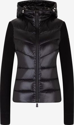 Moncler Leichte Fleece-Jacke mit Daunenteilen und Kapuze