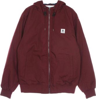 Element Vintage Rode Waterafstotende Jas - Heren - Vesten met rits - Rood - S - Katoen - Hoodies & sweatvesten