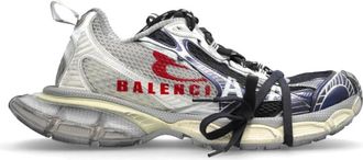 Balenciaga Schoenen, Heren, Grijs, 42 EU, Polyester, 3XL Split Logo Sneaker