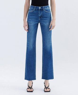 Flying Monkey High Rise Straight Raw Hem Jeans In Raptureously