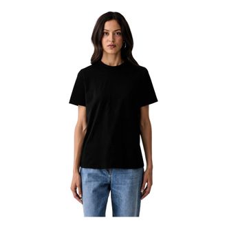 Elisabetta Franchi Camiseta de algod&oacute;n con logotipo bordado tono sobre tono - Tops - Mujer - Negro - S